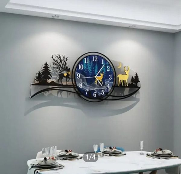 3D Forest Glow Clock – Blue Jungle LED Wall Clock for Bedroom & Living Room