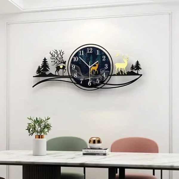 3D Forest Glow Clock – Blue Jungle LED Wall Clock for Bedroom & Living Room